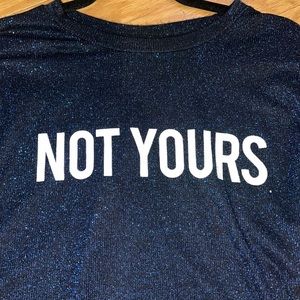 Zara metallic blue short sleeve knit top